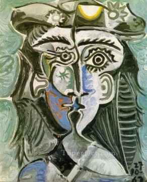 Abstracto famoso Painting - Tete de femme au chapeau I 1962 Cubista